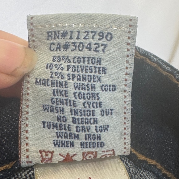 True Religion Jeans Womens Size 31 Blue Dark Wash Straight Leg Low Rise - Picture 2 of 10